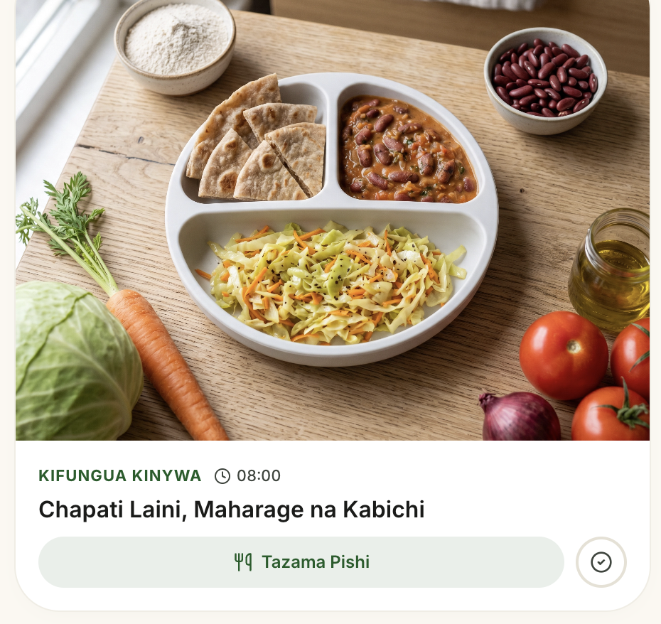 A diverse plate of chapati, beans and cabbage